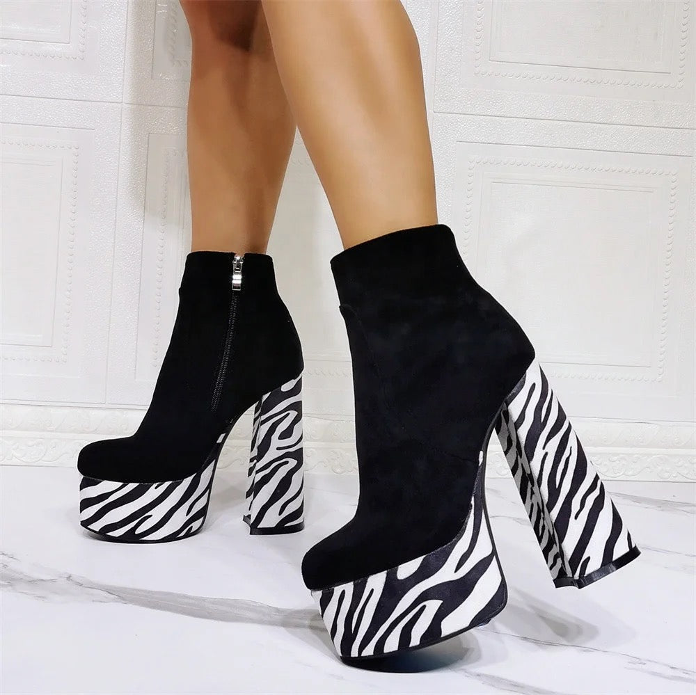 Zebra Bottom Platform Heels