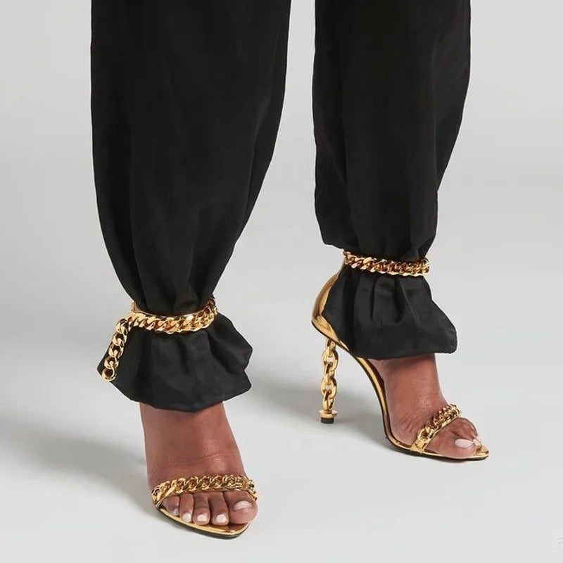 Golden Tingz Heels - Dupe Department