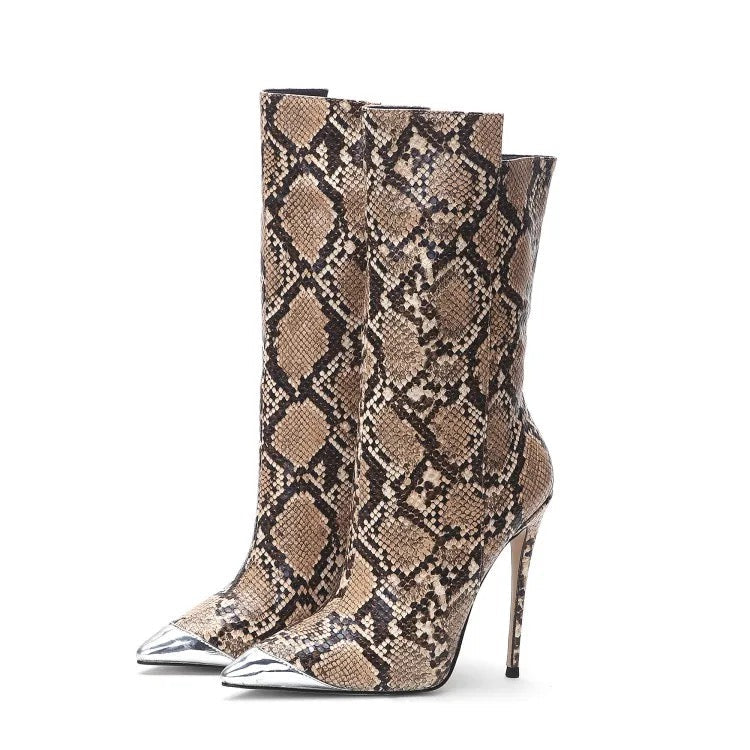 Python Stiletto Boots