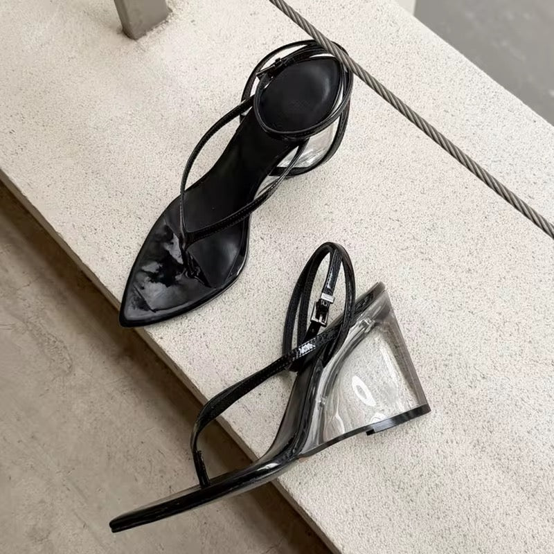 Crystal Mirage Wedged Heels