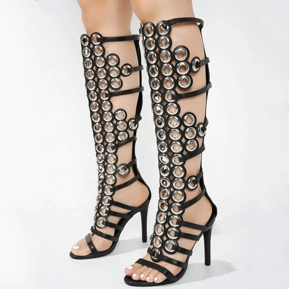 Ornament Heel Boots - Dupe Department