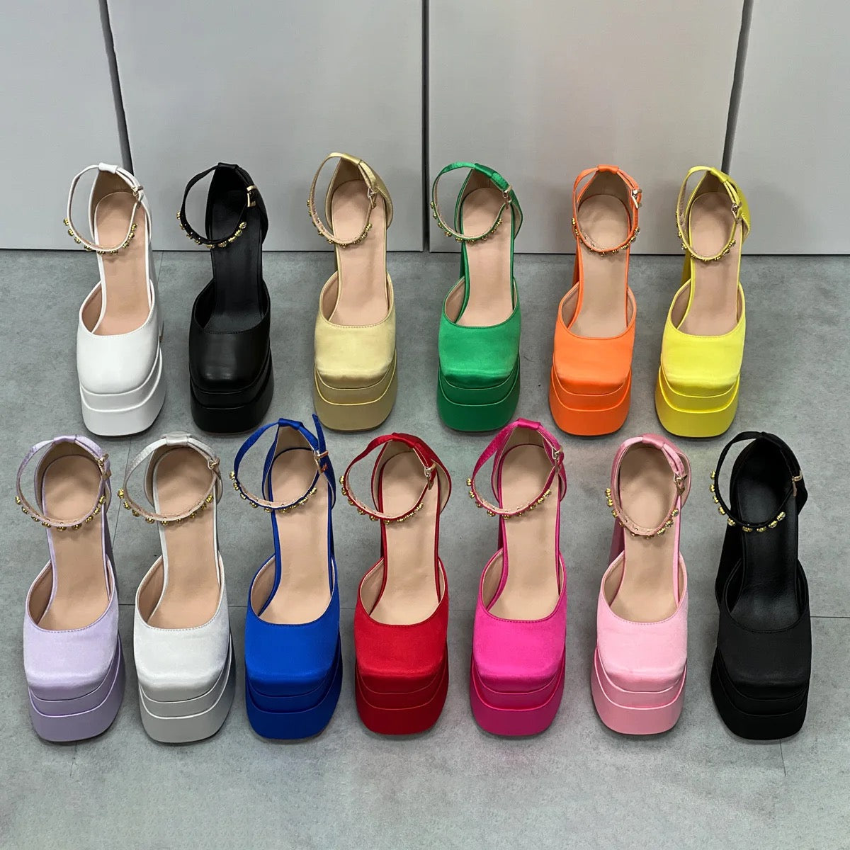 Chunky Suede Platform Heels