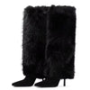 Fur Fantasy Knee-High Stiletto Boots