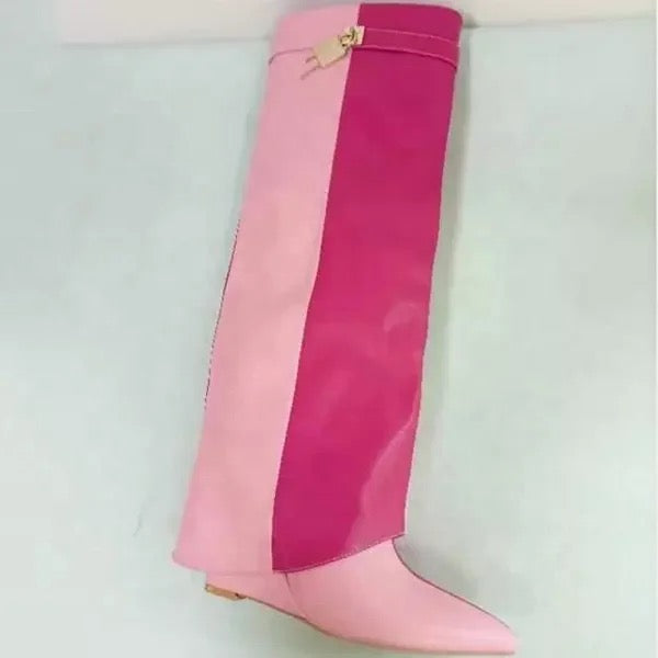 Venchi Patchwork Heel Boots - Dupe Department 