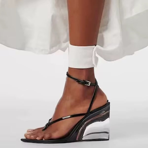 Crystal Mirage Wedged Heels
