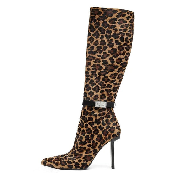 Leopard Goddess Heel Boots