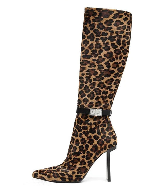 Leopard Goddess Heel Boots