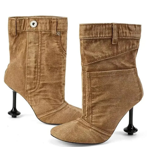 Denim Jean Ankle Heels
