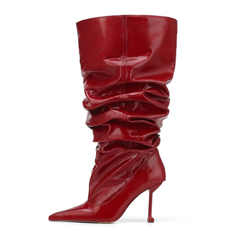 Pleated Up Heel Boots