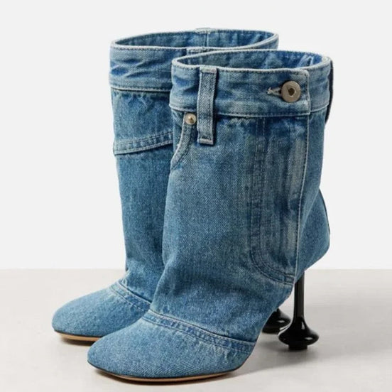 Denim Jean Ankle Heels