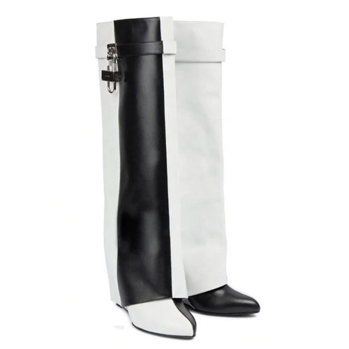 Venchi Patchwork Heel Boots - Dupe Department 