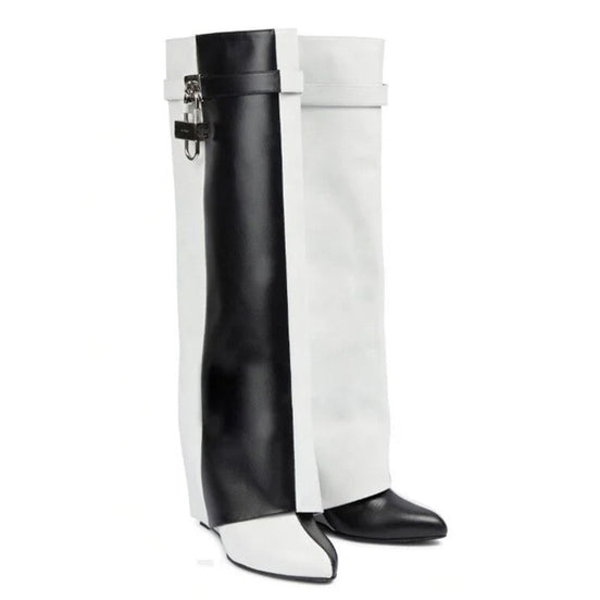 Venchi Patchwork Heel Boots - Dupe Department 