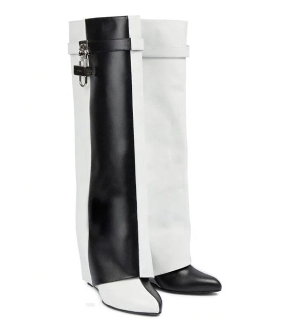 Venchi Patchwork Heel Boots - Dupe Department 