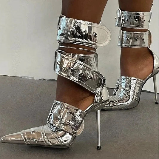 Strapped Up Buckle Heels - Dupe Department 