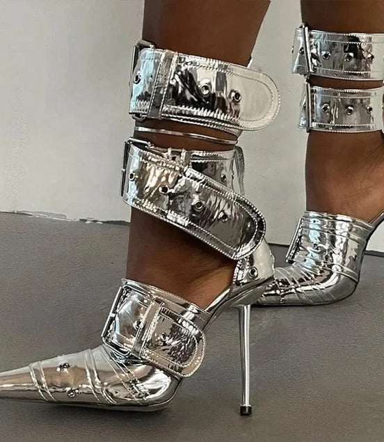 Strapped Up Buckle Heels - Dupe Department 