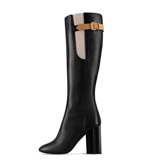 Retro Chunky Heel Boots