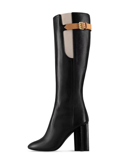 Retro Chunky Heel Boots