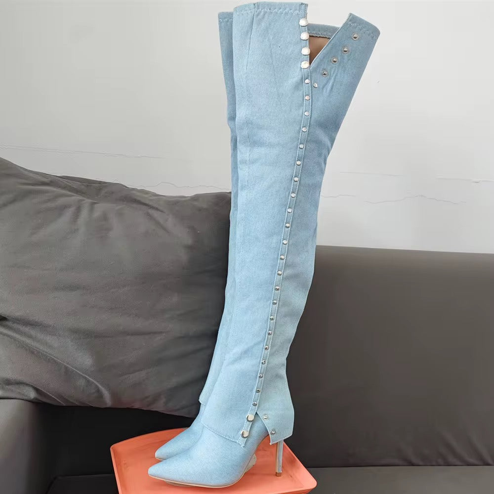 Denim Overkill Heel Boots