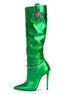 Metallic Bling Heel Boots - Dupe Department 