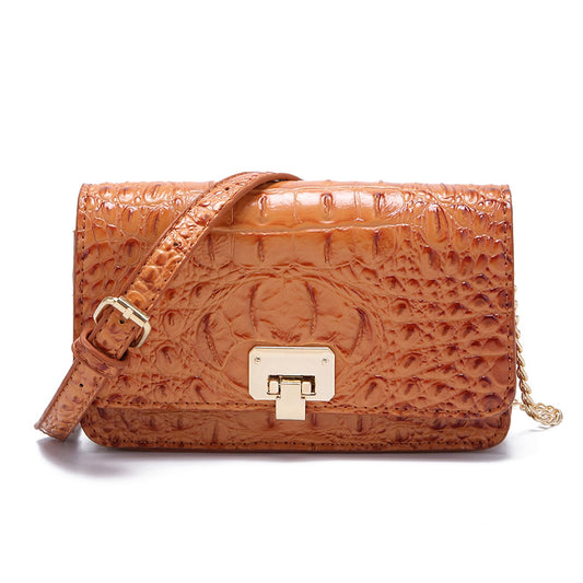 Cognac Croc Mini Luxe Bag