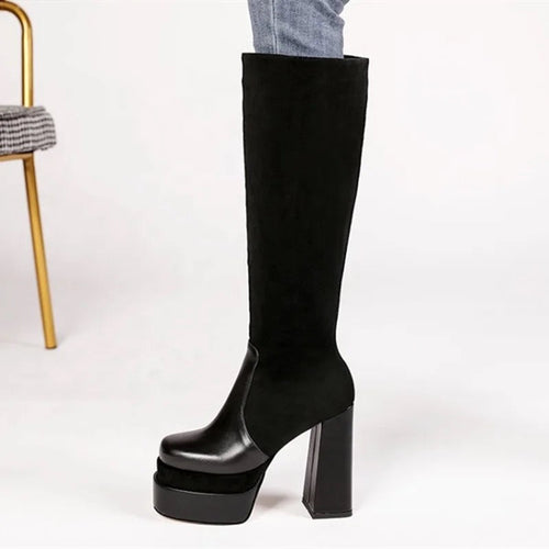 Geo Print Heel Boots - Dupe Department 