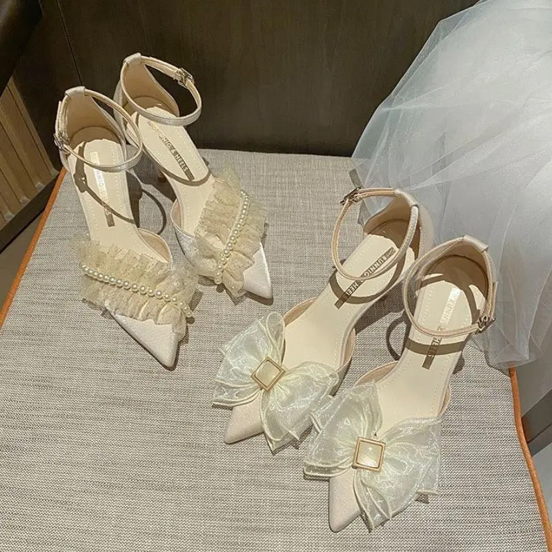 Pearl N’ Flower Heels