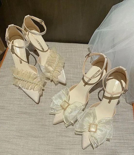 Pearl N’ Flower Heels