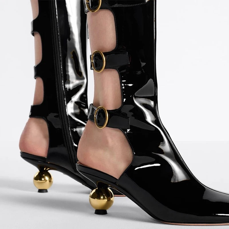 Buckle Up Heel Boots - Dupe Department 