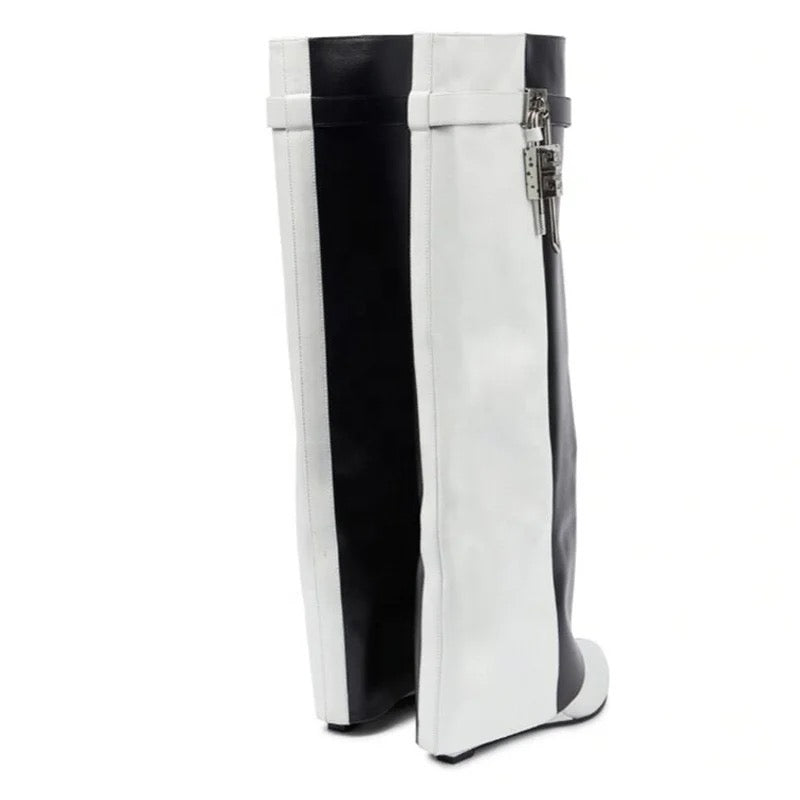 Venchi Patchwork Heel Boots - Dupe Department 