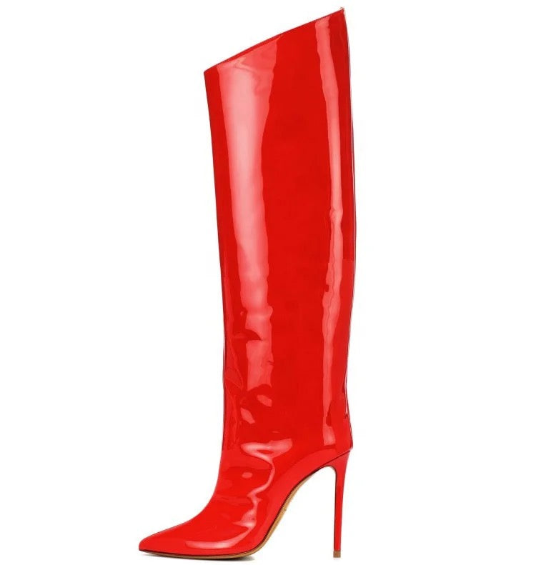 Satin Pump Heel Boots