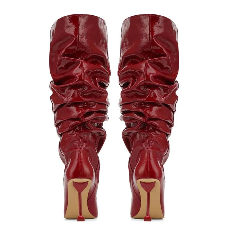 Pleated Up Heel Boots