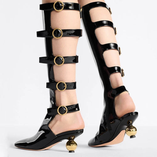 Buckle Up Heel Boots - Dupe Department 