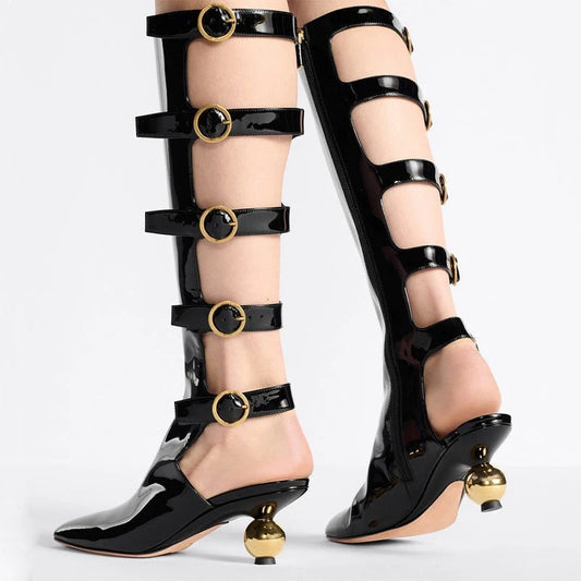 Buckle Up Heel Boots - Dupe Department 