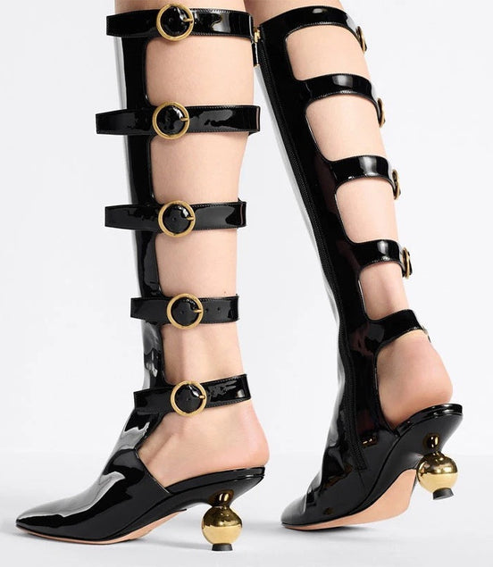 Buckle Up Heel Boots - Dupe Department 