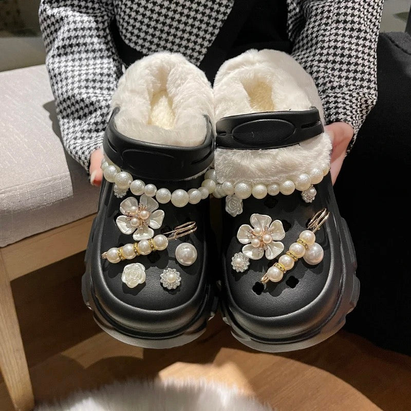 Pearls and Roses Clog Sandals