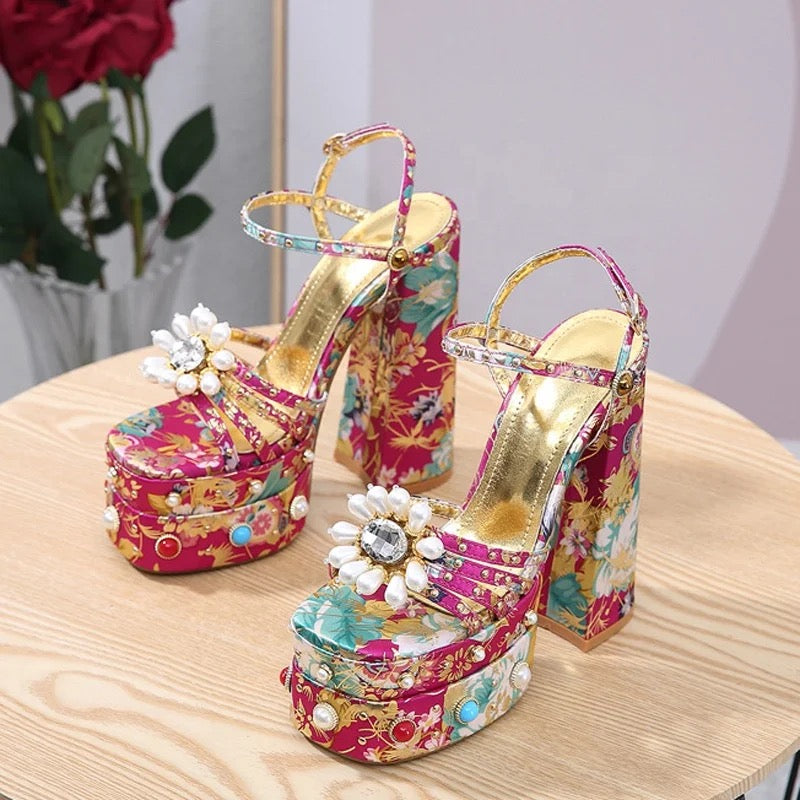 Floral Heels - Dupe Department 