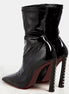 Spike Heel Patent Leather Ankle Boot