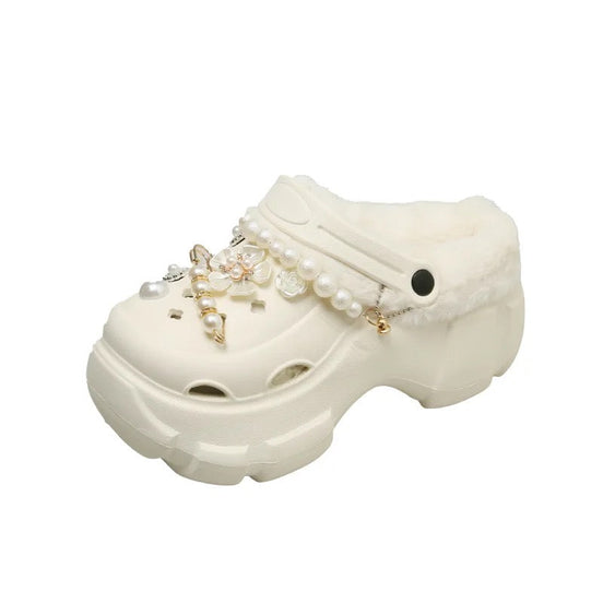Pearls and Roses Clog Sandals