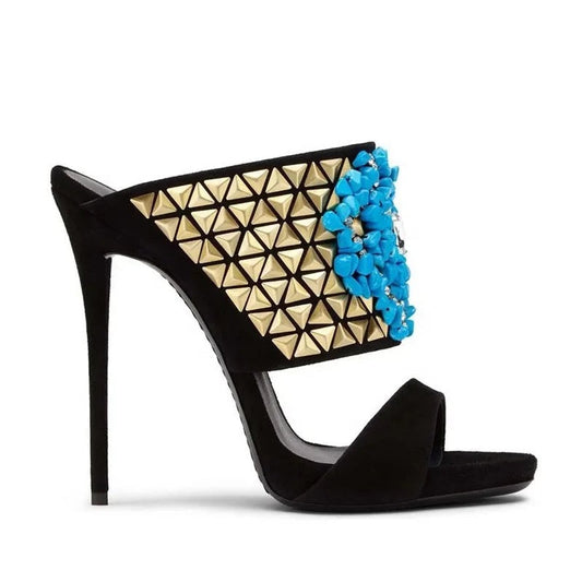 Rivet Stone Heels - Dupe Department 