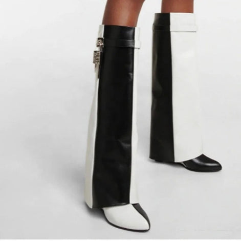 Venchi Patchwork Heel Boots - Dupe Department 