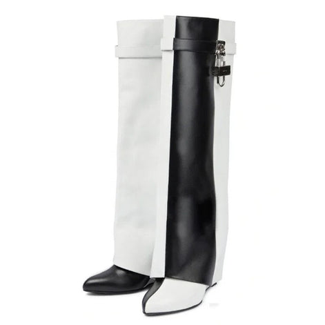 Venchi Patchwork Heel Boots - Dupe Department 