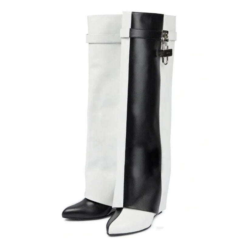 Venchi Patchwork Heel Boots - Dupe Department 