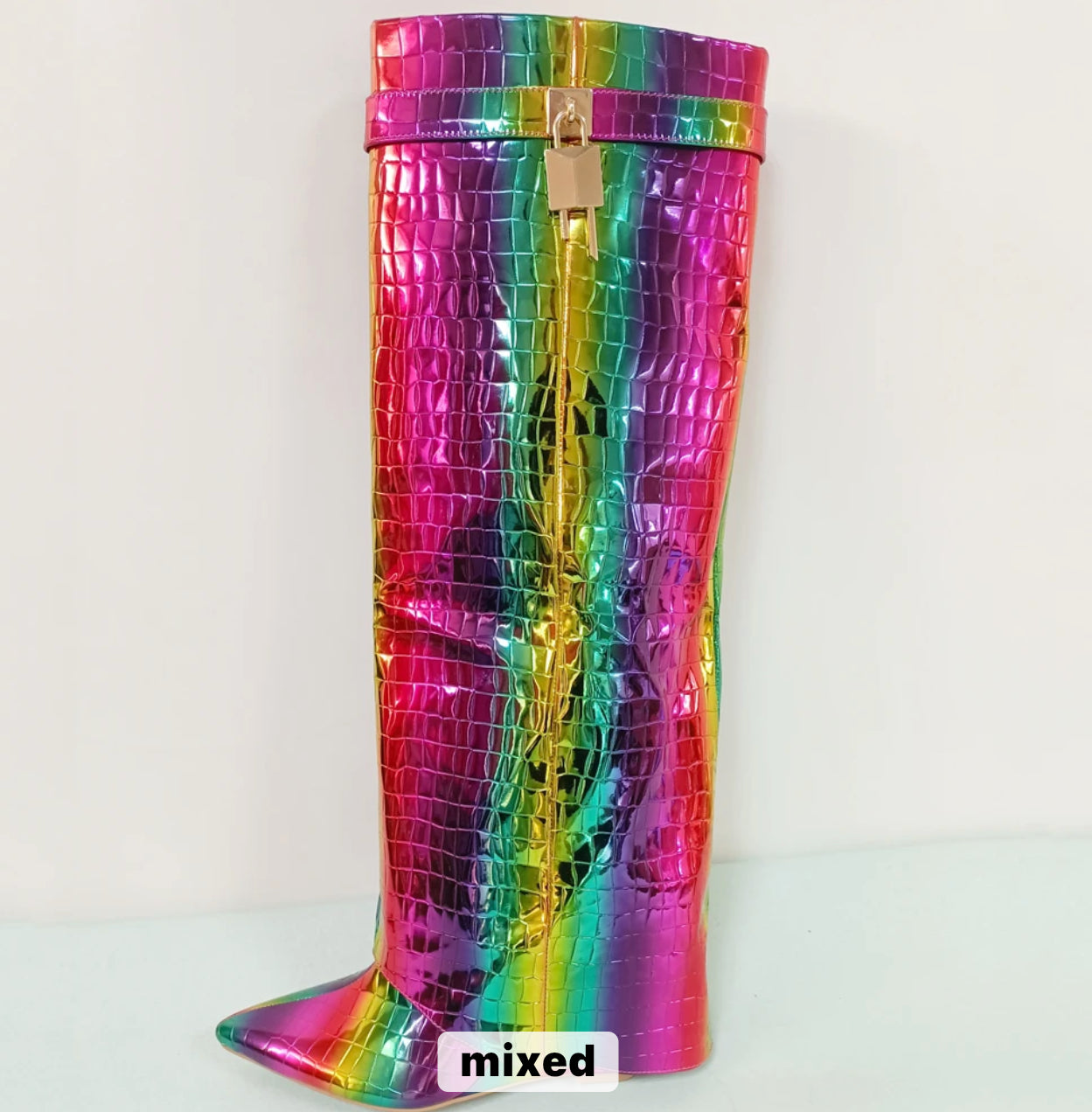 Venchi Patchwork Heel Boots - Dupe Department 