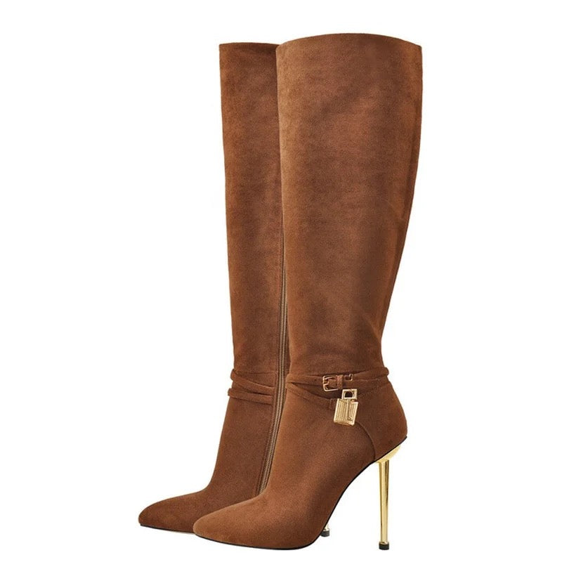 Browned Out Heel Boots - Dupe Department 