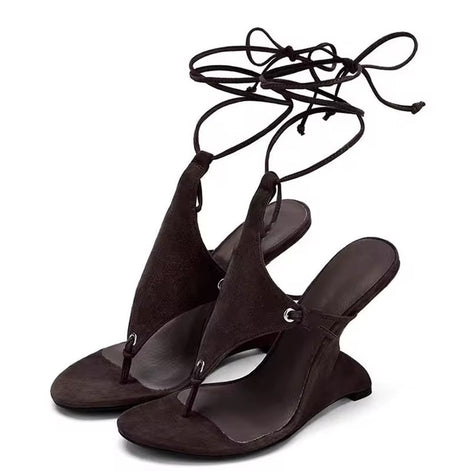 SIREN WRAP WEDGE SANDALS