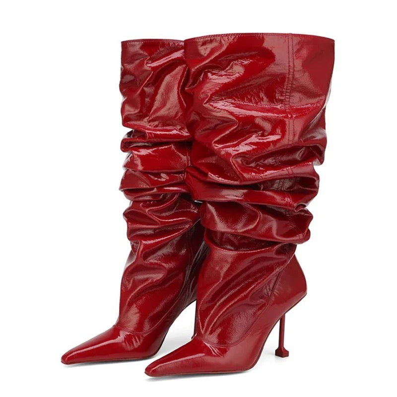 Pleated Up Heel Boots