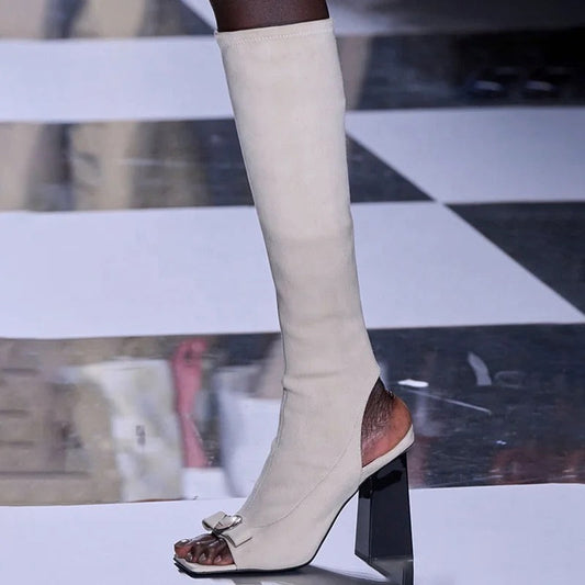 Bow Back Heel Boots - Dupe Department 