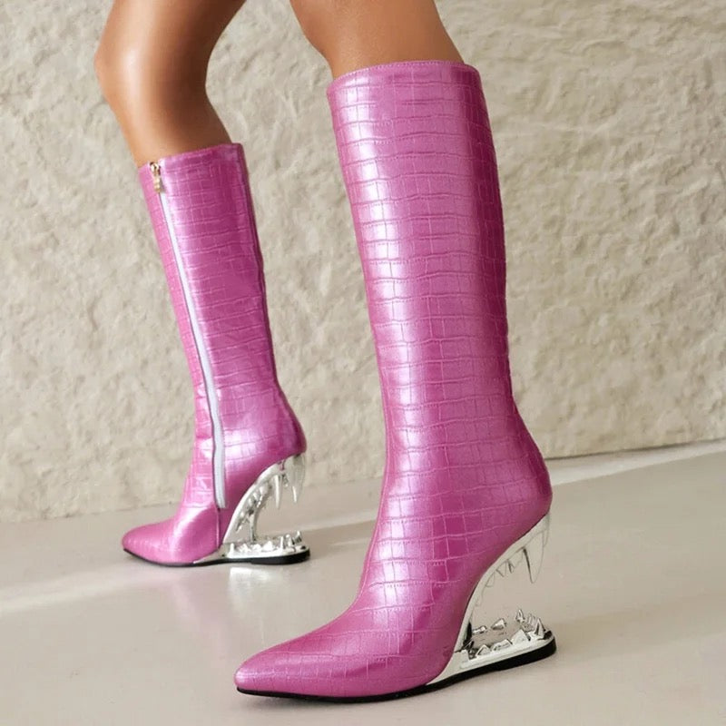 Tiger Pride Heel Boots - Dupe Department 