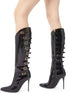 Shiny Patent Heel Boots - Dupe Department 