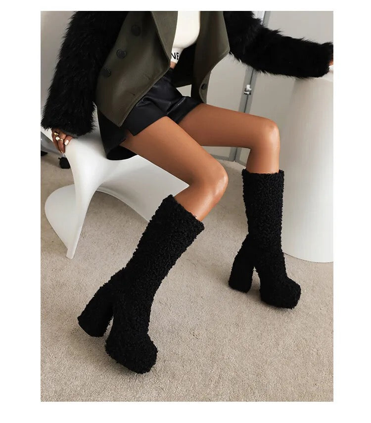 So Lamb Heel Boots